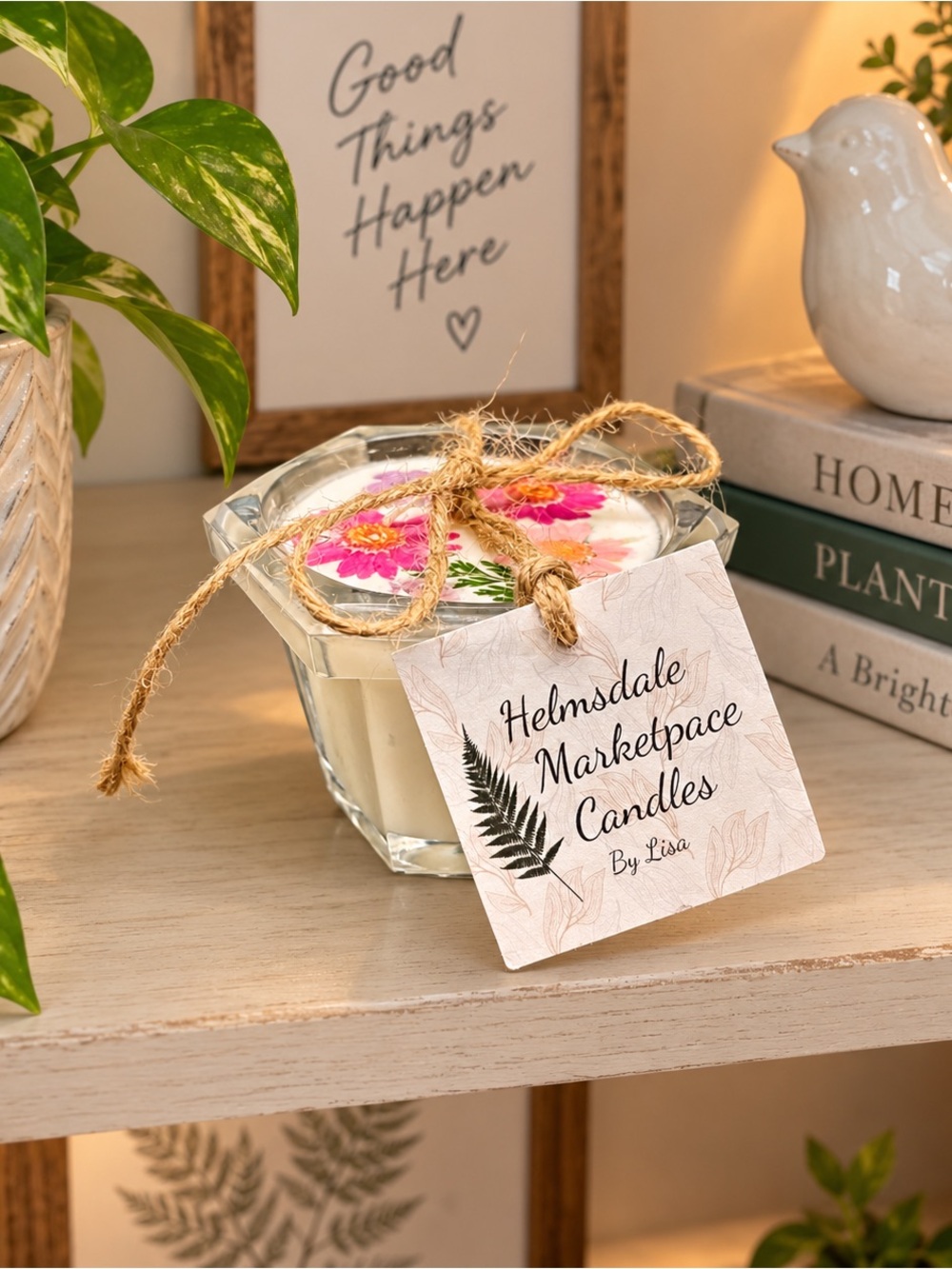 Cypress Sea Soy Candle | Handmade Floral Glass Candle